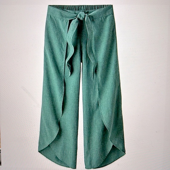 Patagonia Garden Island Wrap Hemp Pants Teal Green Size Medium - Picture 1 of 7